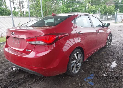 2015 Hyundai Elantra Limited z USA, uszkodzony, nr VIN KMHDH4AE6FU381619